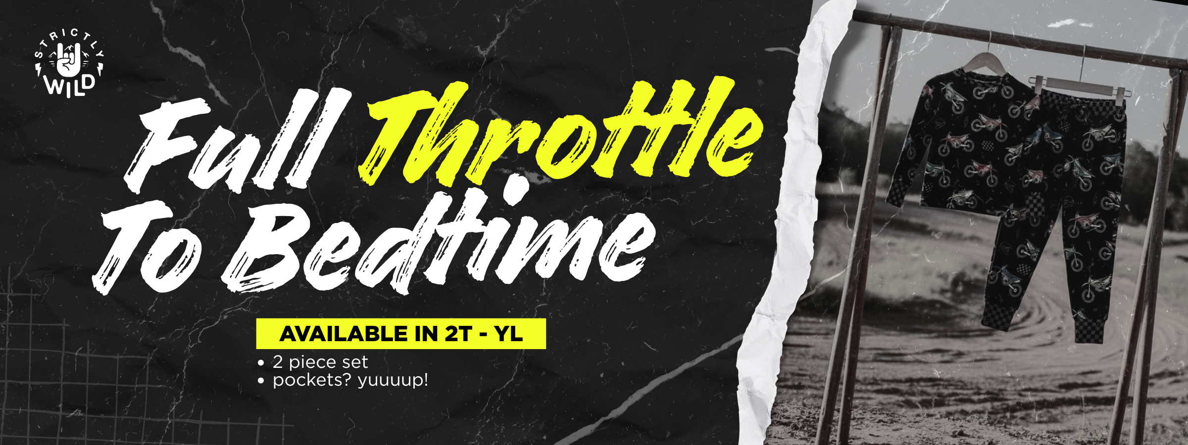 2 Piece Dirt Bike Pajamas For Kids(2T - YL)