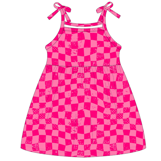Speedy Pink Checker Dress / PREORDER: shipping May 15 - 25