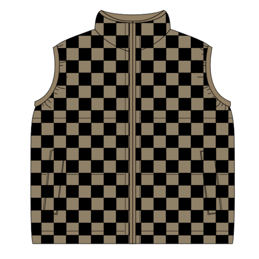 Mocha Moto Puffer Vest / PREORDER: shipping October 28 - Nov 18