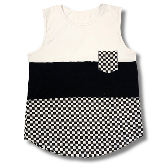 Checkered Drop Cut Tank Top (discontinuing) - Strictly Wild