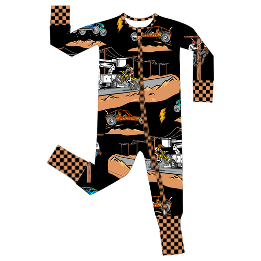High Voltage Zip Up Pajamas/ PREORDER: est shipping Dec 7 - 14