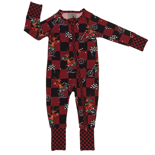 Rudolph The Red Nose Racer Zip Up Pajamas