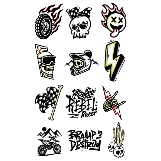 Rebel Racer Tattoo Sheet