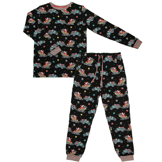 Santas Speedy Sleigh Unisex Pajamas - Strictly Wild