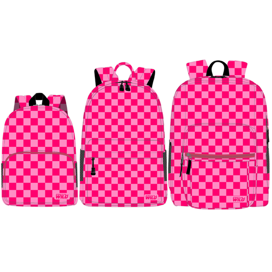 Speedy Pink Checker Backpacks / PREORDER: shipping July 1 - 13