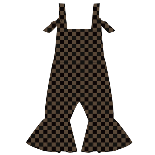 Muddy Checker Bell Bottom Jumpsuit / PREORDER: shipping May 15 - 25