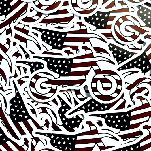 American Flag Dirt Bike Sticker - Strictly Wild